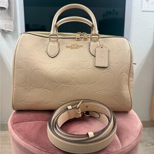Coach Large Oat Gold Rowan Satchel